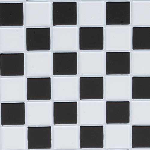 Tile Floor: 1/4 Sq, 11X15 1/2, Black and White